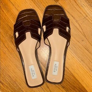 Steve Madden Dark Brown Women's Slide Sandals